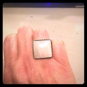 Moonstone ring set in sterling silver